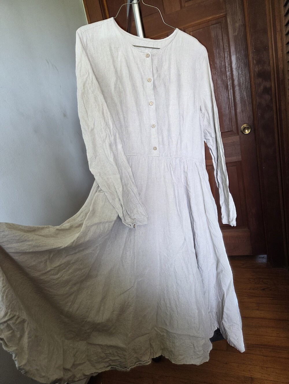 Son de Flor Natural Linen Long Sleeve Dress